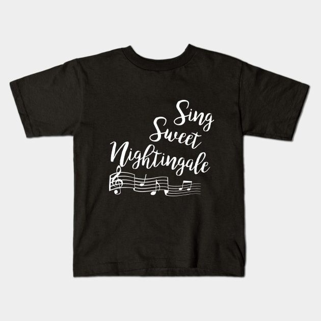Sing Sweet Nightingale Kids T-Shirt by Philharmagicalshop